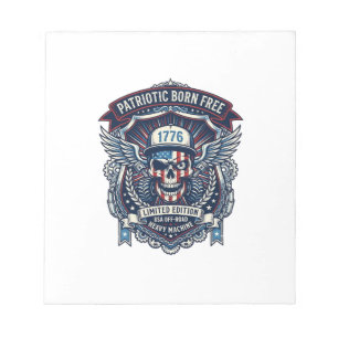 Patriottische 1776 Off Road Schedel Monstertruck Z Notitieblok