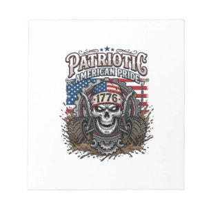 Patriottische 1776 Off Road Schedel Monstertruck Z Notitieblok