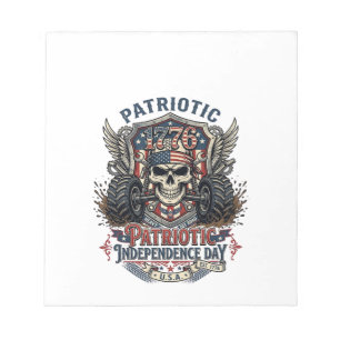 Patriottische 1776 Off Road Schedel Monstertruck Z Notitieblok