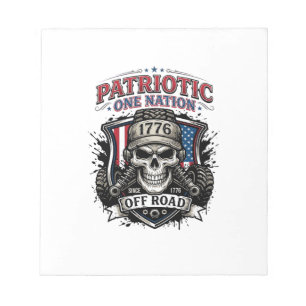 Patriottische 1776 Off Road Schedel Monstertruck Z Notitieblok