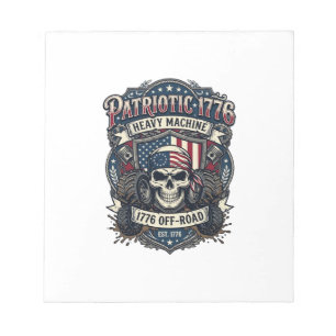 Patriottische 1776 Off Road Schedel Monstertruck Z Notitieblok
