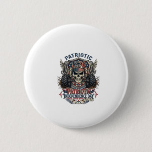 Patriottische 1776 Off Road Schedel Monstertruck Z Ronde Button 5,7 Cm