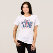 Patriottische 1776 Sterren Strepen Coquette Bow Tri-Blend Shirt (Voorkant volledig)