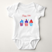 Patriottische 250ste rood wit blauwe aquarel cupca