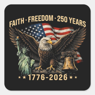 Patriottische 250ste Verjaardag Adelaar Kunst Vierkante Sticker