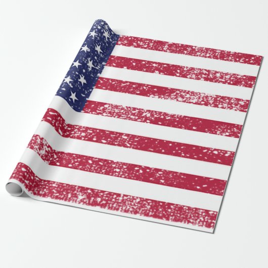 Patriottische 4 juli Amerikaanse vlag Cadeaupapier (Uitgerold)