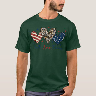 Patriottische 4 juli Amerikaanse vlag Heart Faith T-shirt