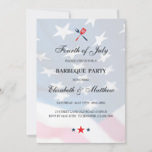 Patriottische 4 juli BBQ Amerikaanse vlag Kaart