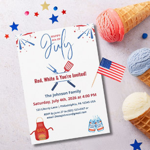 Patriottische 4 juli BBQ Picknick Amerika 250ste v Kaart