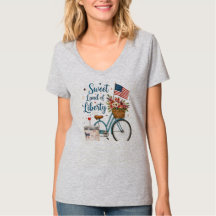 Patriottische 4 juli bloemrijke fiets dames T-shir
