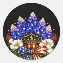 Patriottische 4 juli-clip-art Texas Bluebonnet