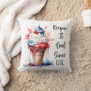 Patriottische 4 juli Ice Cream T-Shirt Kussen