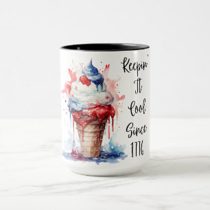 Patriottische 4 juli Ice Cream T-Shirt Mok