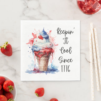 Patriottische 4 juli Ice Cream T-Shirt Servet
