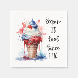 Patriottische 4 juli Ice Cream T-Shirt Servet