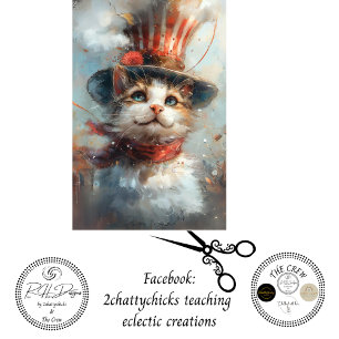 Patriottische 4 juli Katten Decoupage Inpakpapier Vel