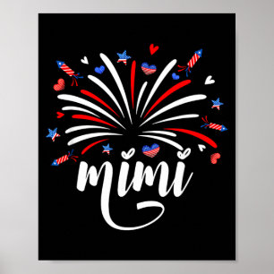 Patriottische 4 juli Mimi Vuurwerk Kleine Vuurvret Poster