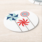 Patriottische 4 juli Pinwheel Onderzetter (Gebogen)