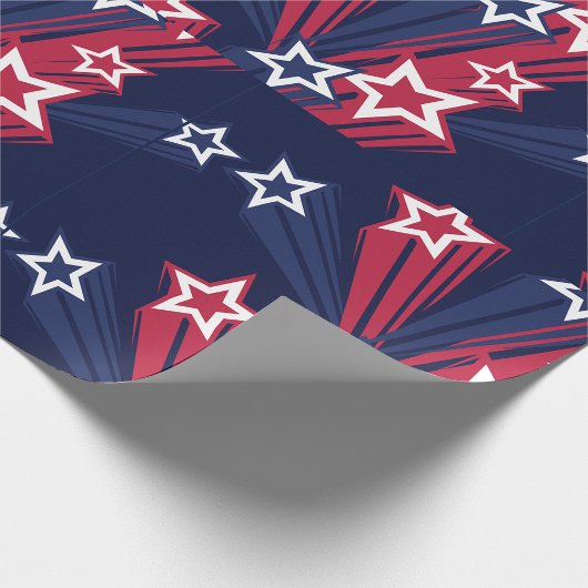 Patriottische 4 juli sterren rood wit en blauw cadeaupapier