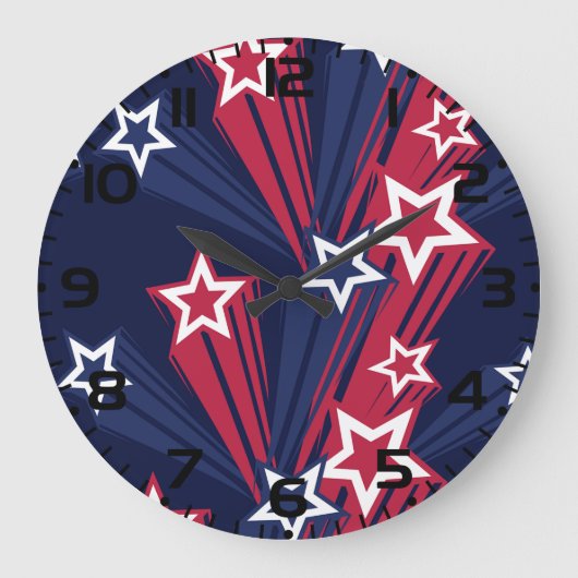 Patriottische 4 juli sterren rood wit en blauw grote klok (Voorkant)