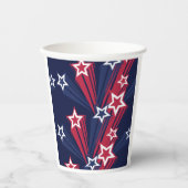 Patriottische 4 juli sterren rood wit en blauw papieren bekers (Voorkant)