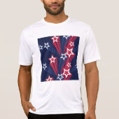 Patriottische 4 juli sterren rood wit en blauw t-shirt (Voorkant)