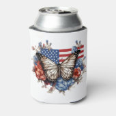 Patriottische 4 juli vlinder blikjeskoeler (Blikje Achterkant)