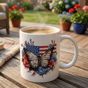Patriottische 4 juli vlinder koffiemok