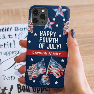 Patriottische 4 juli Waterverf familienaam iPhone 11 Pro Hoesje