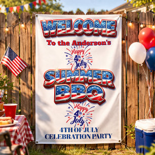 Patriottische 4 juli welkomstbanner spandoek