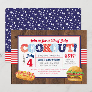 Patriottische 4e juli Cookout Party Kaart