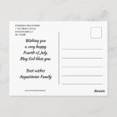 Patriottische 4e van JULI Christelijk Briefkaart (Achterkant)