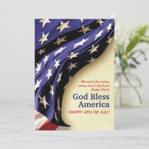 Patriottische 4e van JULI Christelijk Feestdagenkaart