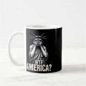 Patriottische 4th of July Vrijheidsbeeld WTF Ameri Koffiemok (Links)