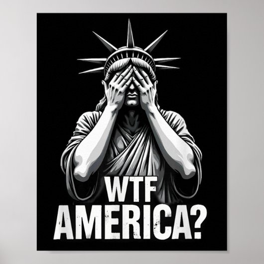 Patriottische 4th of July Vrijheidsbeeld WTF Ameri Poster (Voorkant)