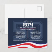 Patriottische 50 jaar High School Class Reunion Briefkaart (Voorkant / Achterkant)
