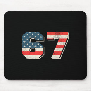 Patriottische 6 7 Zes Zeven Meme 67 Shirt Mannen V Muismat