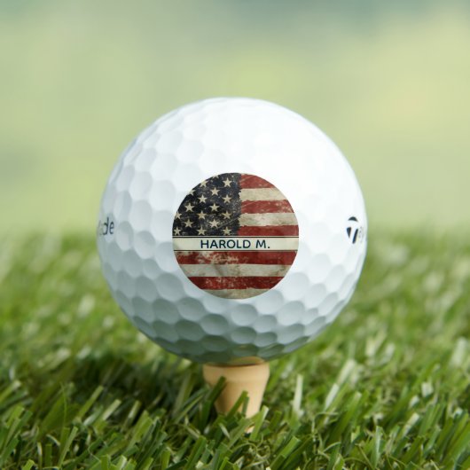Patriottische aangepaste naam VS Amerikaanse vlag Golfballen (Insitu Shirt)