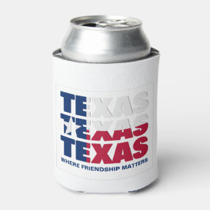 Patriottische aangepaste TEXAS-VLAGkoeler Blikjeskoeler