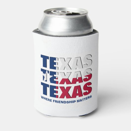 Patriottische aangepaste TEXAS-VLAGkoeler Blikjeskoeler (Blikje Achterkant)