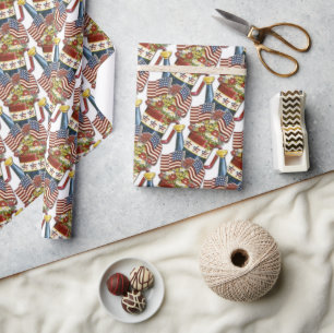 patriottische aanjager Weathered USA Flag Cadeaupapier