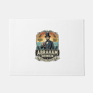 Patriottische Abraham Drinkende Retro Gesleten Deurmat