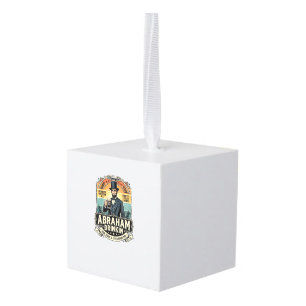 Patriottische Abraham Drinkende Retro Gesleten Kubus Ornament