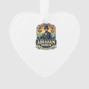 Patriottische Abraham Drinkende Retro Gesleten Ornament