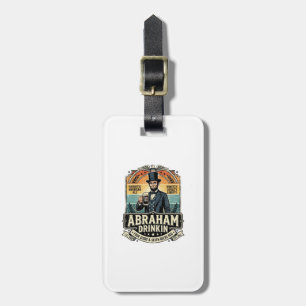 Patriottische Abraham Drinkende Retro Versleten Bagagelabel
