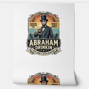 Patriottische Abraham Drinkende Retro Versleten Behang