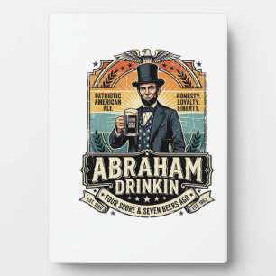 Patriottische Abraham Drinkende Retro Versleten Fotoplaat