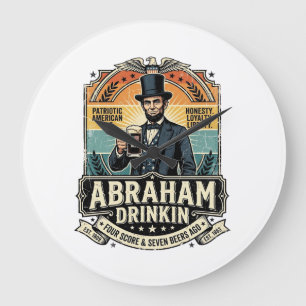 Patriottische Abraham Drinkende Retro Versleten Grote Klok