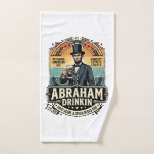 Patriottische Abraham Drinkende Retro Versleten Handdoek