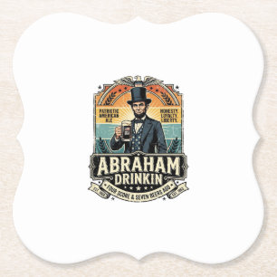 Patriottische Abraham Drinkende Retro Versleten Kartonnen Onderzetters